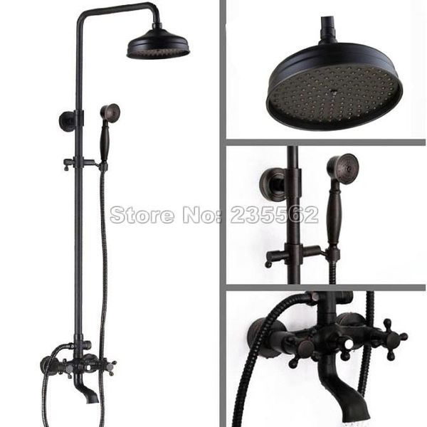 black oil rubbed bronze dual handle bathroom shower mixer faucet set wall mount 8" rain head tap crs021 sets
black oil rubbed bronze dual handle bathroom shower mixer faucet set wall mount 8" rain head tap crs021 sets