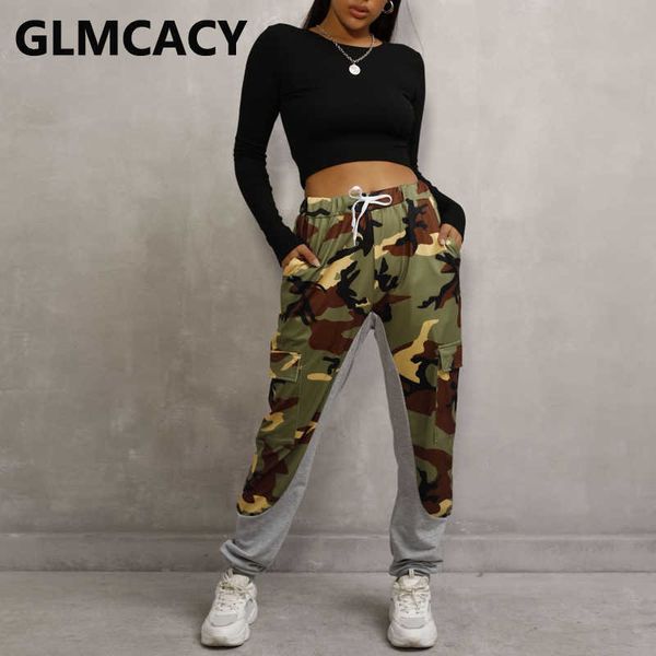 women casual camo patchwork pants drawstring jogger pants trousers 210702, Black;white
women casual camo patchwork pants drawstring jogger pants trousers 210702, Black;white