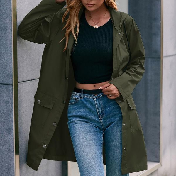 women's trench coats mid-length coat jackets fashion solid color outdoor sports pocket windproof rainproof hooded windbreaker, Tan;black
women's trench coats mid-length coat jackets fashion solid color outdoor sports pocket windproof rainproof hooded windbreaker, Tan;black