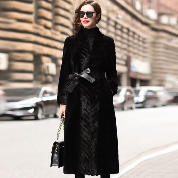 women's fur & faux winter coat women mink grass slim double-sided sheepskin woman jacket fs21133, Black
women's fur & faux winter coat women mink grass slim double-sided sheepskin woman jacket fs21133, Black