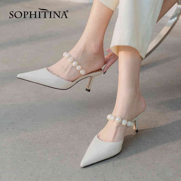 sophitina luxury pearl women's sandals pointed toe stiletto heel shoes handmade leather soft summer arrival lady shoes ao611 210513, Black
sophitina luxury pearl women's sandals pointed toe stiletto heel shoes handmade leather soft summer arrival lady shoes ao611 210513, Black
