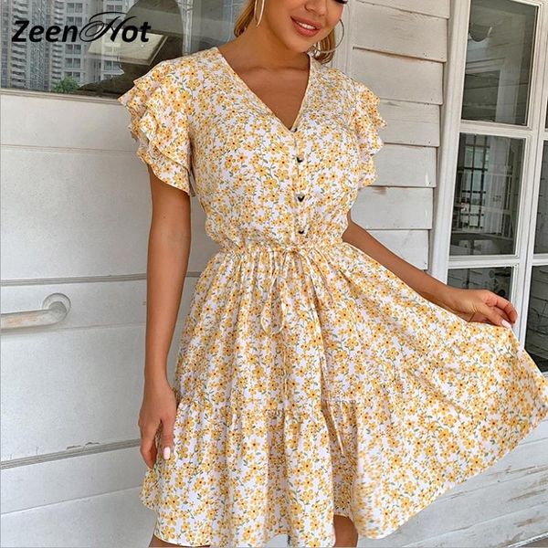 casual dresses floral print summer dress women clothing ruffle v neck short sleeve button mini female loose vestidos 2021, Black;gray
casual dresses floral print summer dress women clothing ruffle v neck short sleeve button mini female loose vestidos 2021, Black;gray