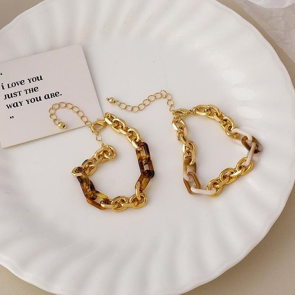 charm bracelets u-magical minimalist metallic resin splice bracelet for women korea fashion chunky chain gradient color jewelry, Golden;silver
charm bracelets u-magical minimalist metallic resin splice bracelet for women korea fashion chunky chain gradient color jewelry, Golden;silver