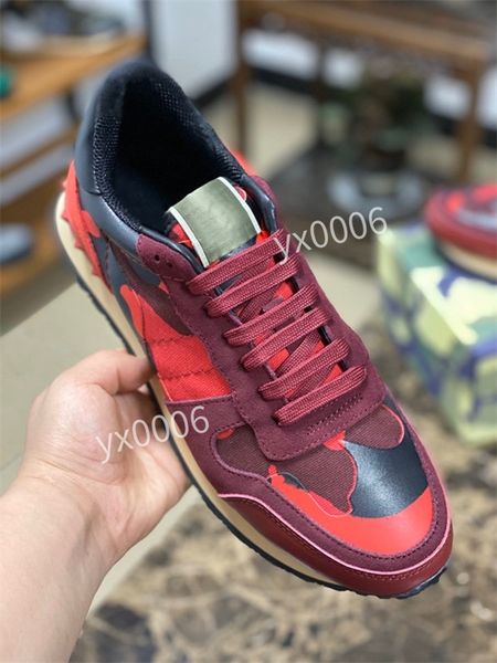 designer camouflage sneaker womens mens 39-46 rivet shoes studded flats mesh camo suede leather casual trainers xg210705, Red;white
designer camouflage sneaker womens mens 39-46 rivet shoes studded flats mesh camo suede leather casual trainers xg210705, Red;white