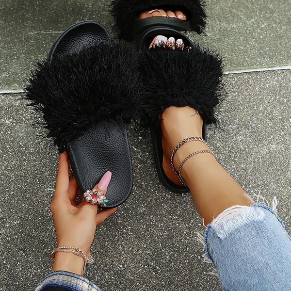 slippers 2021 summer fur sandals women slides flat fluffy fashion home outdoors big size furry flip flops shoes sweet ladies shoe, Black
slippers 2021 summer fur sandals women slides flat fluffy fashion home outdoors big size furry flip flops shoes sweet ladies shoe, Black