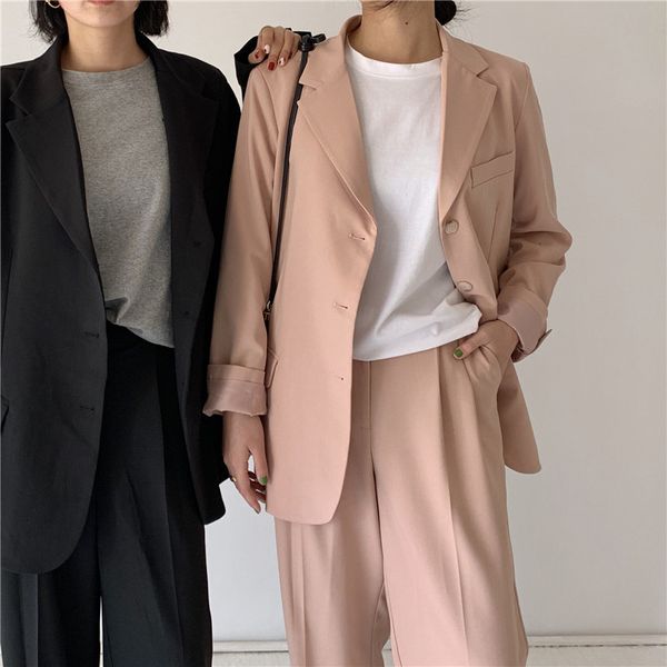 mozuleva spring women chic loose 2 pieces set single-breasted notched jacket & straight pant female blazer suit 201009, White;black
mozuleva spring women chic loose 2 pieces set single-breasted notched jacket & straight pant female blazer suit 201009, White;black