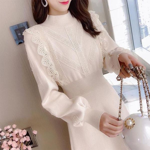 casual dresses 2021 autumn winter women solid dress female long sleeves o-neck elastic vestido lady elegant knit sweater n162, Black;gray
casual dresses 2021 autumn winter women solid dress female long sleeves o-neck elastic vestido lady elegant knit sweater n162, Black;gray