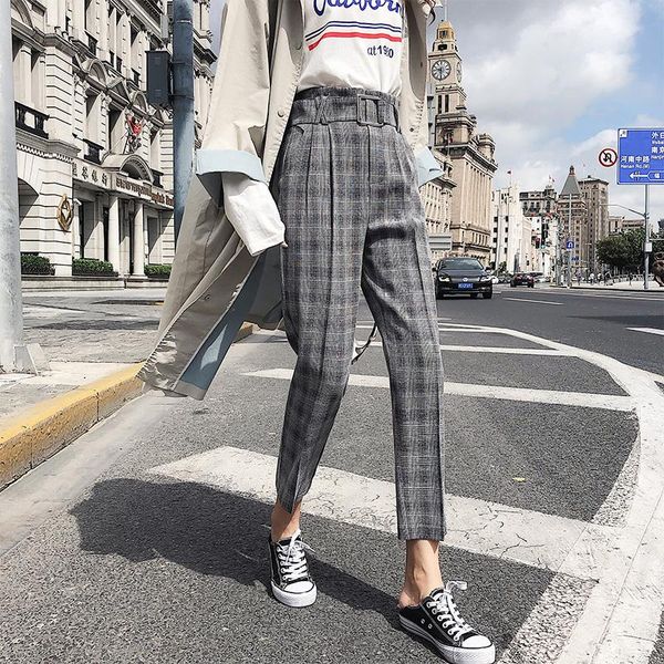 vintage plaid pants for women sashes pencil pant high waist retro work trousers female casual bottoms 2021 quality women's & capris, Black;white
vintage plaid pants for women sashes pencil pant high waist retro work trousers female casual bottoms 2021 quality women's & capris, Black;white