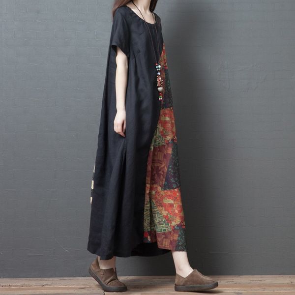 women summer dress 2021 plus size vintage loose long dress cotton linen short sleeve stylish woman dresses vestidos robe 12320, Red
women summer dress 2021 plus size vintage loose long dress cotton linen short sleeve stylish woman dresses vestidos robe 12320, Red