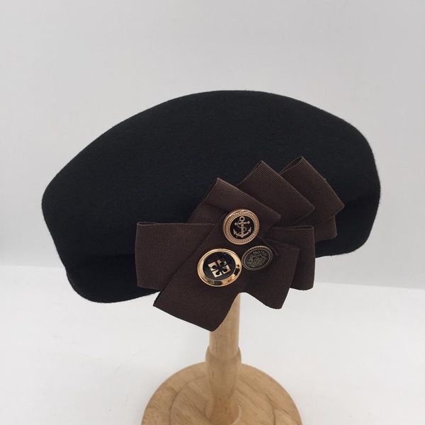 berets winter japanese black women's wool beret buttons designer temperament painter, Blue;gray
berets winter japanese black women's wool beret buttons designer temperament painter, Blue;gray