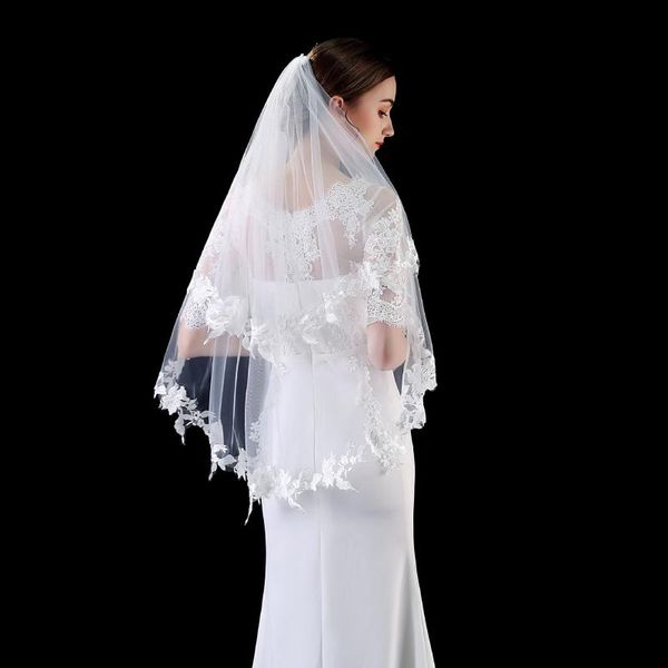 bridal veils two layers wedding ivory white veu de noiva curto accessories for bride, Black
bridal veils two layers wedding ivory white veu de noiva curto accessories for bride, Black