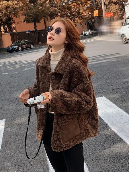 women's fur & faux women 2021 autumn winter thicken teddy coats female lapel long sleeve fake warm jackets ladies fluffy loose overcoat, Black
women's fur & faux women 2021 autumn winter thicken teddy coats female lapel long sleeve fake warm jackets ladies fluffy loose overcoat, Black
