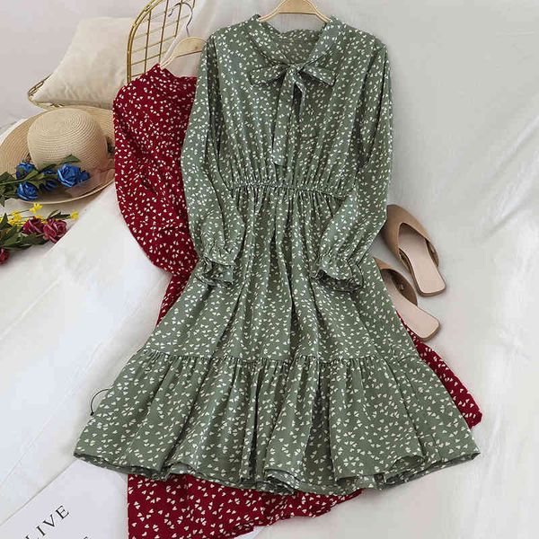 sweet korean ladies printed dress with long bowknot sleeves high waist thin mid-length dresses of autumn wl89, Black;gray
sweet korean ladies printed dress with long bowknot sleeves high waist thin mid-length dresses of autumn wl89, Black;gray