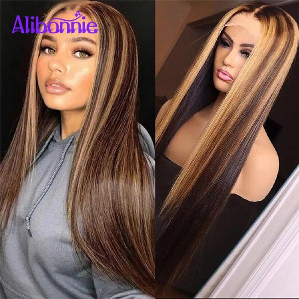 alibonnie 13x4 straight lace front wig natural hair ombre highlight human pre plucked wigs for black women 36/30 inch, Black;brown
alibonnie 13x4 straight lace front wig natural hair ombre highlight human pre plucked wigs for black women 36/30 inch, Black;brown