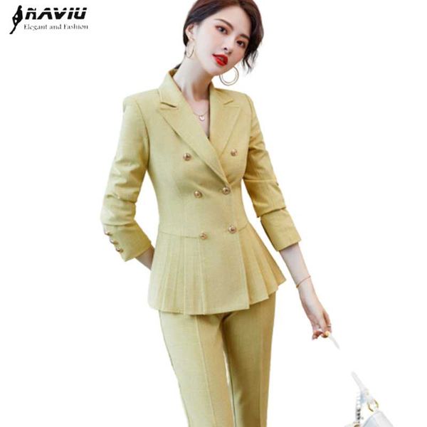 naviu fashion formal set for winter two pieces small plaid blazer and pants women suit office wear women's piece, White
naviu fashion formal set for winter two pieces small plaid blazer and pants women suit office wear women's piece, White