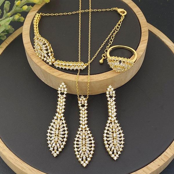 earrings & necklace lanyika fashion jewelry set classic leaf zirconia with earrings, bracelet and ring for woman wedding party gifts, Silver
earrings & necklace lanyika fashion jewelry set classic leaf zirconia with earrings, bracelet and ring for woman wedding party gifts, Silver