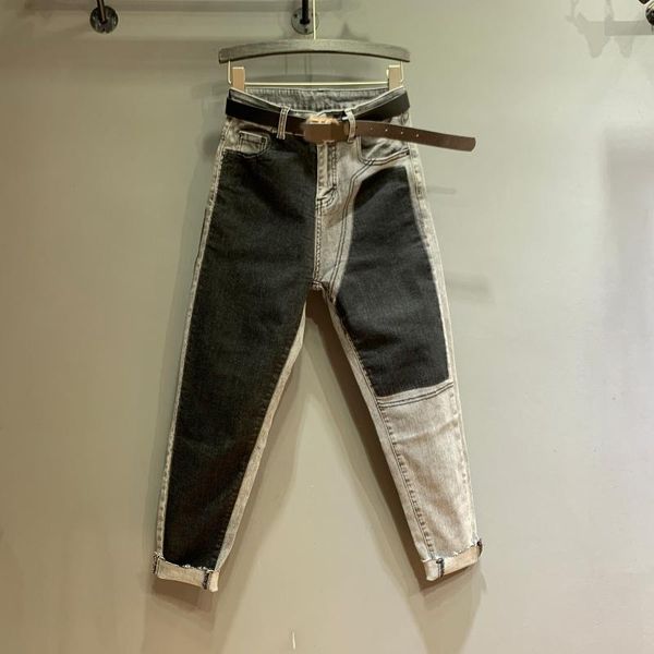 women's jeans women high waist casual harem pants korean style panelled patchwork pockets loose female ankle-length 2021 fashion, Blue
women's jeans women high waist casual harem pants korean style panelled patchwork pockets loose female ankle-length 2021 fashion, Blue