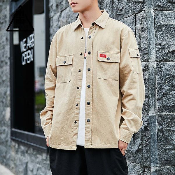 men's casual shirts spring autumn jacket trend shirt slim long sleeved solid color pockets simple design versatile overalls, White;black
men's casual shirts spring autumn jacket trend shirt slim long sleeved solid color pockets simple design versatile overalls, White;black