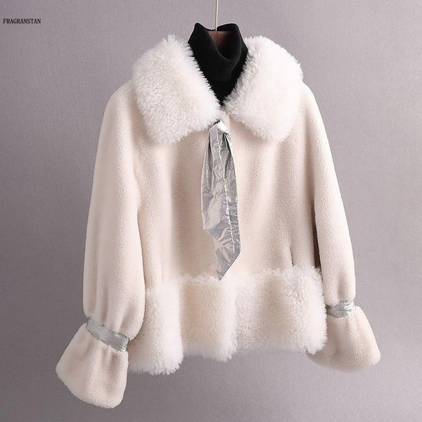 women's fur & faux 2021 winter jacket fashion wool granule cashmere sheep sheared coat female short composite one jq1097, Black
women's fur & faux 2021 winter jacket fashion wool granule cashmere sheep sheared coat female short composite one jq1097, Black