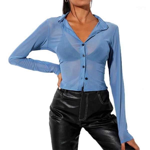 women's t-shirt women long sleeve t shirt turn down collar see through transparent mesh ladies t-shirts tee beach, White
women's t-shirt women long sleeve t shirt turn down collar see through transparent mesh ladies t-shirts tee beach, White