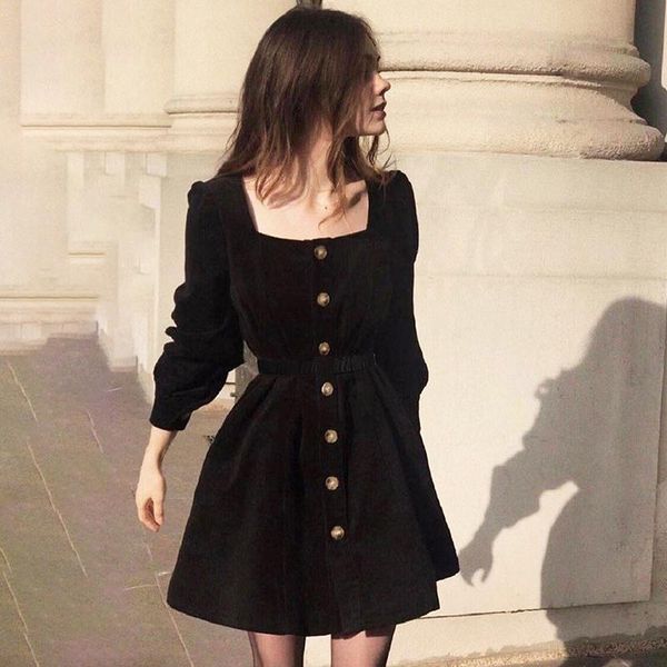 casual dresses vintage corduroy black warm dress women autumn winter button long sleeve elegant a line short vestidos, Black;gray
casual dresses vintage corduroy black warm dress women autumn winter button long sleeve elegant a line short vestidos, Black;gray