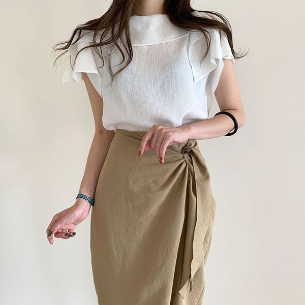 korean summer elegant office lady two piece set loose flying sleeve blouses and lacing irregular long skirt suits 210525, White
korean summer elegant office lady two piece set loose flying sleeve blouses and lacing irregular long skirt suits 210525, White