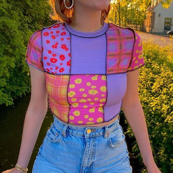 women's t-shirt floral patchwork sweat cute y2k 90s crop t shirt summer fashion short sleeve basic women korean tee shirts, White
women's t-shirt floral patchwork sweat cute y2k 90s crop t shirt summer fashion short sleeve basic women korean tee shirts, White