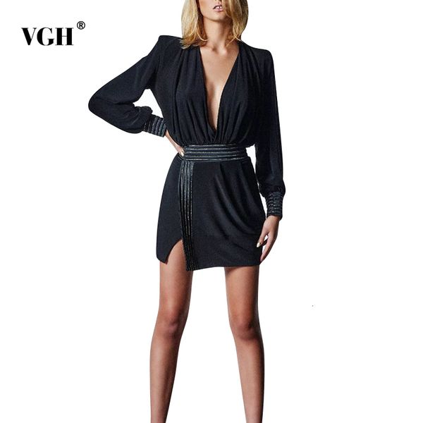 vgh elegant slim dress for women v neck lantern long sleeve high waist backless sides split mini dresses female fashion new 210421, Black;gray
vgh elegant slim dress for women v neck lantern long sleeve high waist backless sides split mini dresses female fashion new 210421, Black;gray