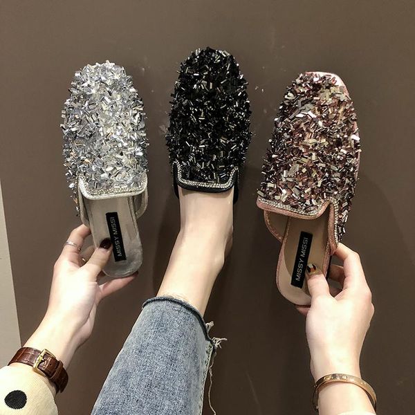 slippers crystal bling women mules fashion female low heels shoes woman round toe elegant slipper casual, Black
slippers crystal bling women mules fashion female low heels shoes woman round toe elegant slipper casual, Black