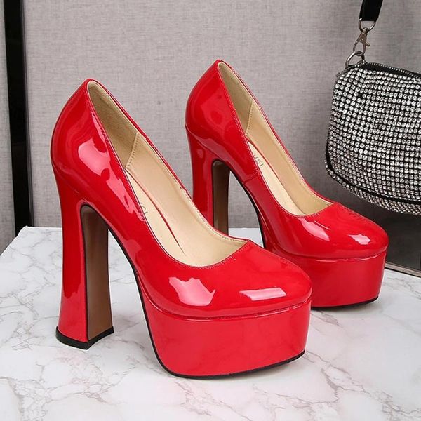 dress shoes big size 41-47 patent leather red wedding 2021 women round toe super high heels 16cm pumps platform party woman, Black
dress shoes big size 41-47 patent leather red wedding 2021 women round toe super high heels 16cm pumps platform party woman, Black