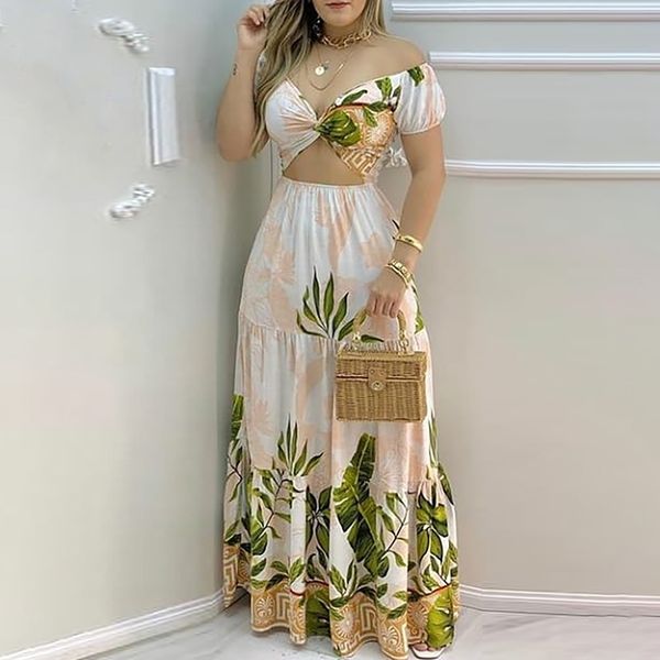 summer women elegant off shoulder party long dresses vacation holiday tripical print cropped maxi dress womens formal dresses 210716, Black;gray
summer women elegant off shoulder party long dresses vacation holiday tripical print cropped maxi dress womens formal dresses 210716, Black;gray