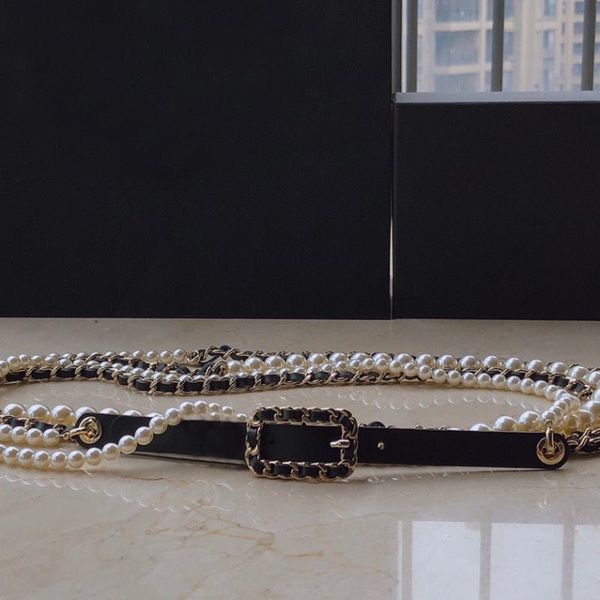 belts 2021 trend runway pearl waist chain women cowhide belt designer jewelry accessories, Black;brown
belts 2021 trend runway pearl waist chain women cowhide belt designer jewelry accessories, Black;brown