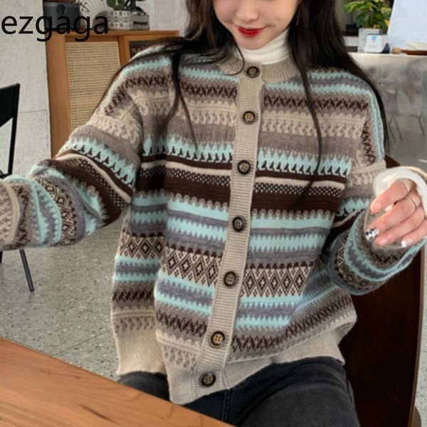 ezgaga vintage stripe knit cardigan sweater women autumn new-coming loose outwear button long sleeve ladies fashion 210430, White
ezgaga vintage stripe knit cardigan sweater women autumn new-coming loose outwear button long sleeve ladies fashion 210430, White