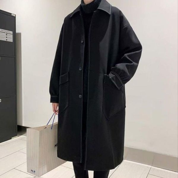 men's trench coats korean style ins men coat jacket black mid-length loose long-sleeve casual fashion windbreaker oversize long outwear, Tan;black
men's trench coats korean style ins men coat jacket black mid-length loose long-sleeve casual fashion windbreaker oversize long outwear, Tan;black