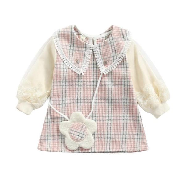 girl's dresses girl plaid print clothes set mesh-joint long sleeve pan collar midi dress+flower shaped messenger bag, Red;yellow
girl's dresses girl plaid print clothes set mesh-joint long sleeve pan collar midi dress+flower shaped messenger bag, Red;yellow
