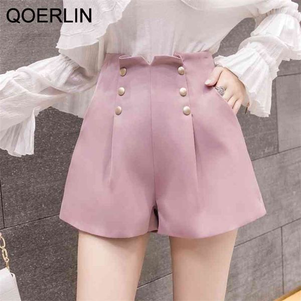 stylish office ladies shorts women a-line summer elegant buttons casual high waist loose pink blue back zipper 210601, White;black
stylish office ladies shorts women a-line summer elegant buttons casual high waist loose pink blue back zipper 210601, White;black