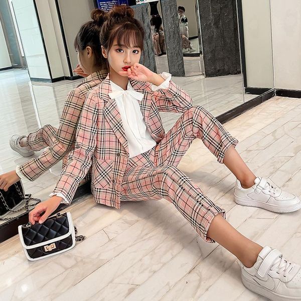 clothing sets spring fall teenage children girls set suit plaid jacket pants 2pcs school kids tracksuit for girl formal clothes, White
clothing sets spring fall teenage children girls set suit plaid jacket pants 2pcs school kids tracksuit for girl formal clothes, White