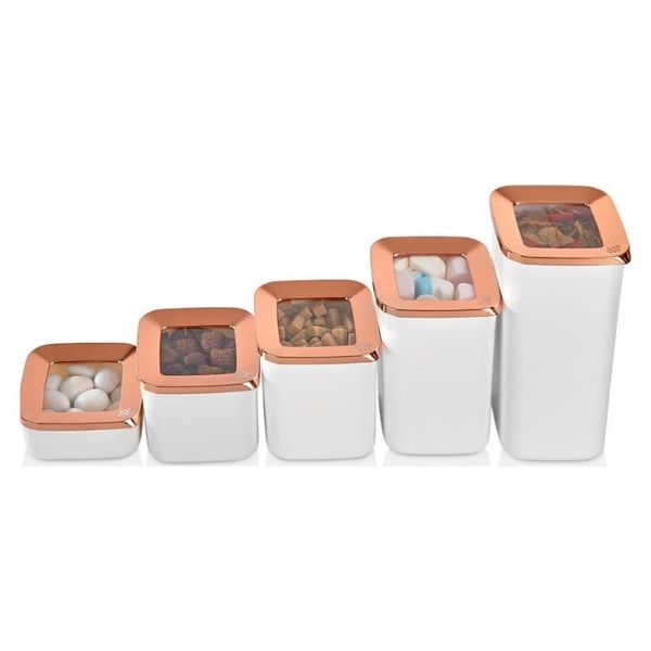 storage bottles & jars 5 pcs white black copper clear box set organizer kitchen pantry container
storage bottles & jars 5 pcs white black copper clear box set organizer kitchen pantry container