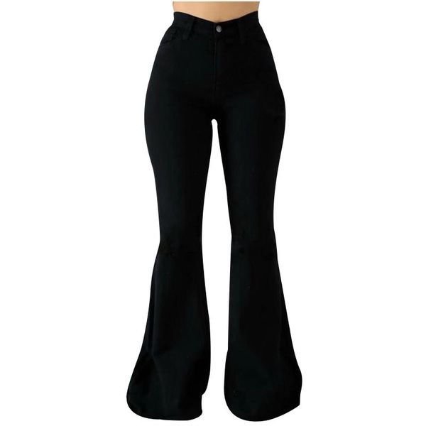 women's jeans high elastic waist trousers women solid color stretch tight bell-bottom pants long skinny flare training pant pantalones, Blue
women's jeans high elastic waist trousers women solid color stretch tight bell-bottom pants long skinny flare training pant pantalones, Blue