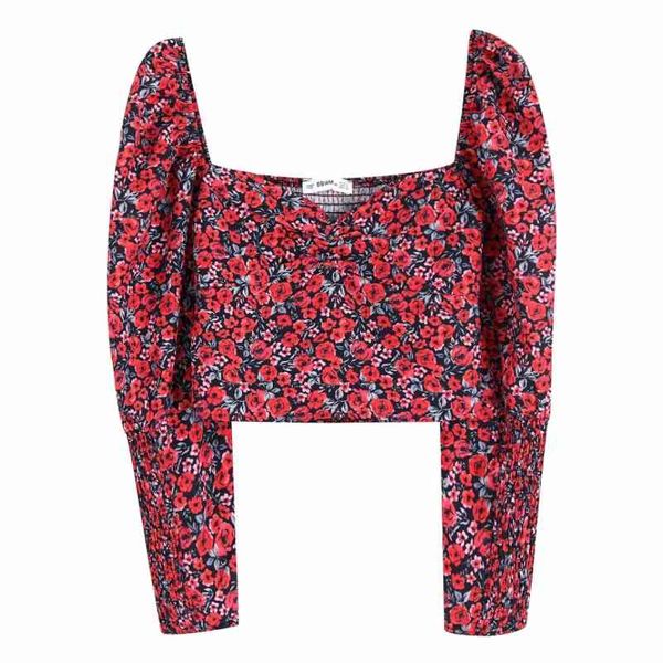 flower printingt square collar women slim shirt crop autumn leisure lady puff sleeve blouse s6569 210430, White
flower printingt square collar women slim shirt crop autumn leisure lady puff sleeve blouse s6569 210430, White