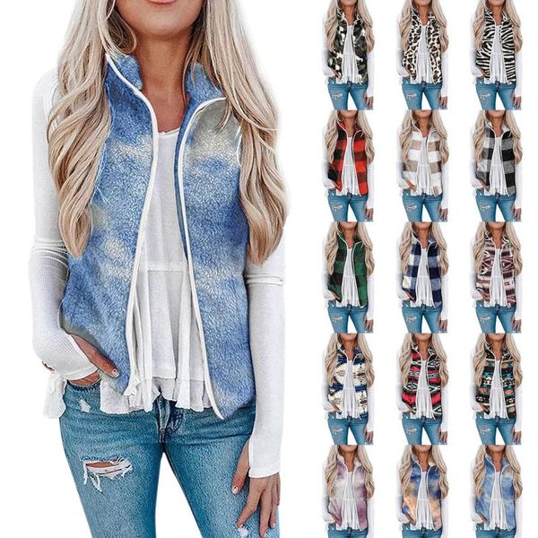 women's vests sleeveless leopard print plush vest jacket women pocket zipper check tie-dye vintage females lapel mujer, Black;white
women's vests sleeveless leopard print plush vest jacket women pocket zipper check tie-dye vintage females lapel mujer, Black;white