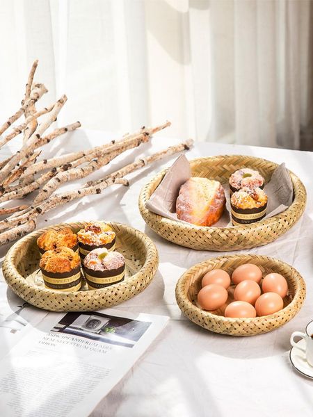 bamboo woven storage plate bread tray snack plates kitchenware sets vintage decor wood kitchen & organization
bamboo woven storage plate bread tray snack plates kitchenware sets vintage decor wood kitchen & organization