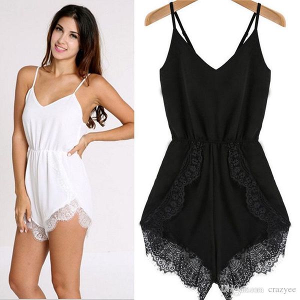 women's jumpsuits & rompers feitong womens summer celeb lace chiffon sleeveless jumpsuit women party playsuit d, Black;white
women's jumpsuits & rompers feitong womens summer celeb lace chiffon sleeveless jumpsuit women party playsuit d, Black;white