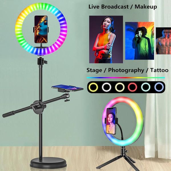 dimmable rgb rainbow ring light video lights with phone holder stand deskmonopod mounts bracket selfie lamp for live tiktok flash heads
dimmable rgb rainbow ring light video lights with phone holder stand deskmonopod mounts bracket selfie lamp for live tiktok flash heads