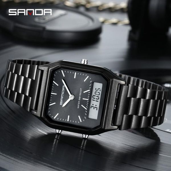 wristwatches sanda stainless steel men's dual display watch business luminous calendar waterproof multi-function orologio da uomo, Slivery;brown
wristwatches sanda stainless steel men's dual display watch business luminous calendar waterproof multi-function orologio da uomo, Slivery;brown