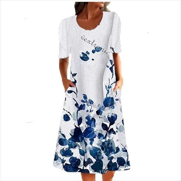 summer fashion short sleeve loose womens dresses pockets printed floral plus size casual party versatile dress, Black;gray
summer fashion short sleeve loose womens dresses pockets printed floral plus size casual party versatile dress, Black;gray