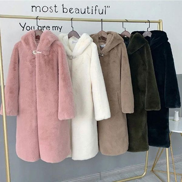 women's fur & faux furry coat women winter clothing thick plus size hooded plush famale jacket long parka outerwear, Black
women's fur & faux furry coat women winter clothing thick plus size hooded plush famale jacket long parka outerwear, Black