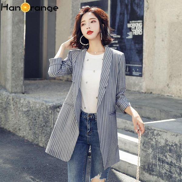 women's suits & blazers shawl collar no button cotton linen striped women long blazer 2021 spring autumn casual slim pinstripe jacket f, White;black
women's suits & blazers shawl collar no button cotton linen striped women long blazer 2021 spring autumn casual slim pinstripe jacket f, White;black