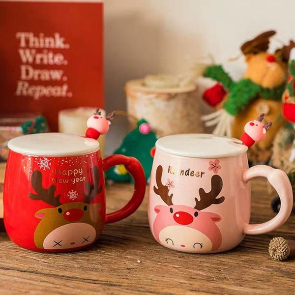 Mugs 1 Piece Of Gift Mug Creative Cute Christmas Reindeer Painted Ceramic With Cover & Spoon Set Merry Gifts
Mugs 1 Piece Of Gift Mug Creative Cute Christmas Reindeer Painted Ceramic With Cover & Spoon Set Merry Gifts