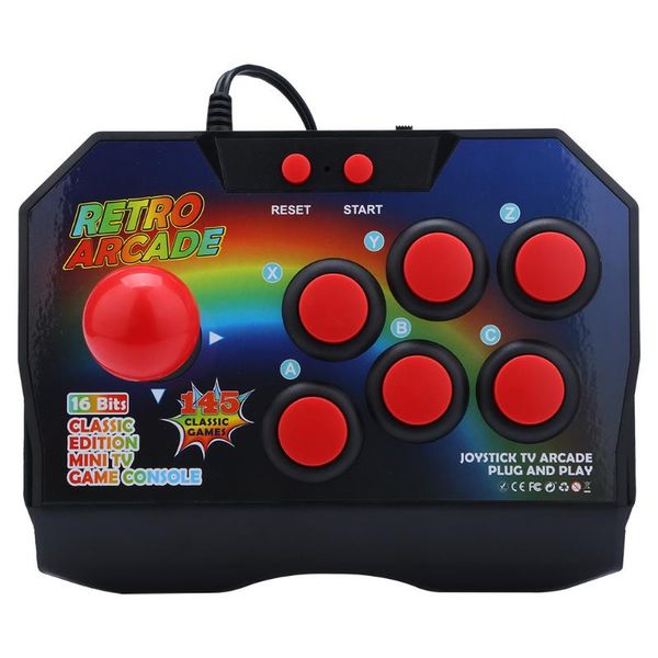 retro joystick 16 bit built-in 145 arcade game console players stick controller gift for child nostalgic player consol portable
retro joystick 16 bit built-in 145 arcade game console players stick controller gift for child nostalgic player consol portable